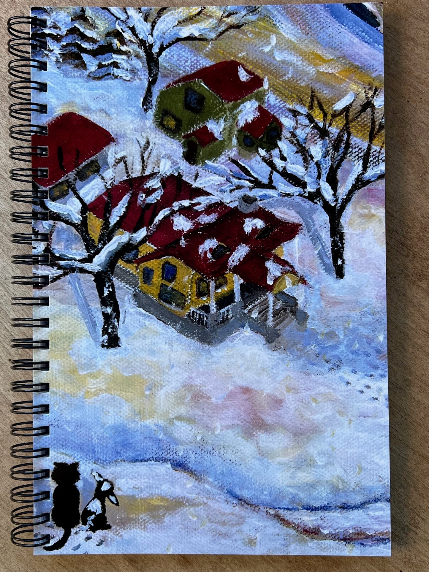 Christmas Cards and Gifts |Robin Redbreast cards | Snowy day in Oregon Christmas cards |Fine art greetings cards from original paintings by Olga V. Walmisley-Santiago | Magic Realism | Oregon gift | Colorful cards