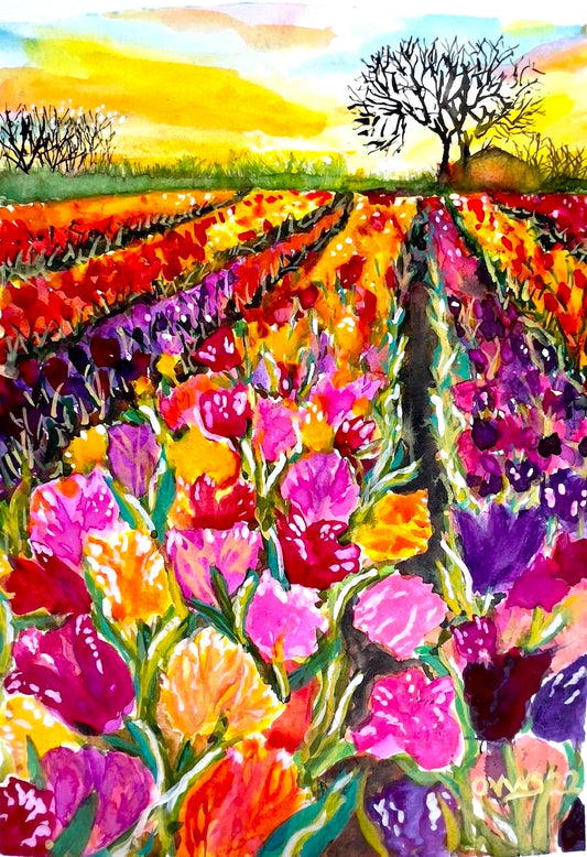 Field of Happiness, Tulip Field Fine Art Prints