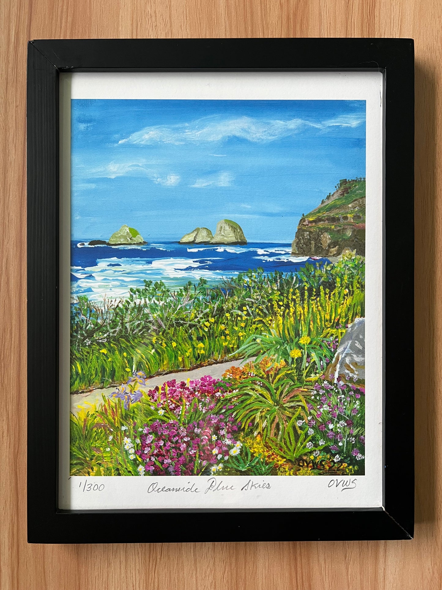 Oceanside Blue Skies |Fine Art print from an original acrylic painting by Olga V. Walmisley-Santiago