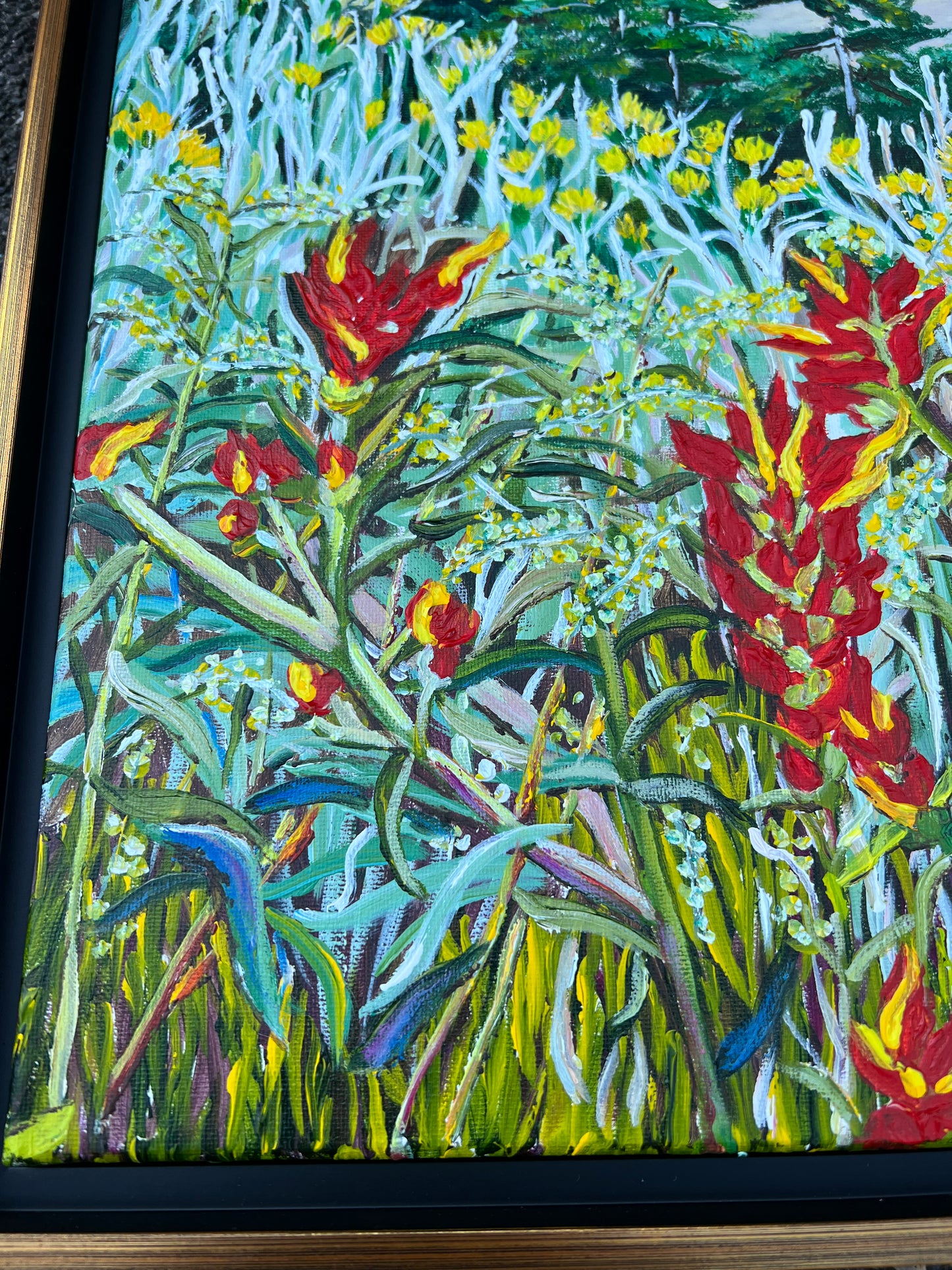 Mount Charleston |Indian Paintbrush |Original acrylic painting| Nevada mountains | Magic Realism | original acrylic painting by Olga V. Walmisley-Santiago |Impressionism | Colorful Wall Art| Expressionism |Oregon artist |Landscape painting | $1000.00
