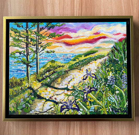 Wild Iris Oregon Sunset  |Acrylic painting by Olga V. Walmisley-Santiago